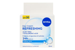 Крем для лица для нормальной кожи дневной освежающий с алоэ вера + гиалуроновая кислота SPF 30 Nivea 50мл