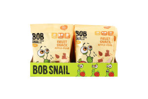 Снек фруктовий для дітей від 12міс Apple-pear Baby Bob Snail м/у 40г