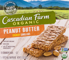 Cascadian Farm Organic Crunchy Granola Bars Peanut Butter - 10 CT