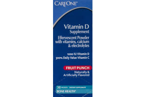 CareOne Vitamin D Supplement Packets Fruit Punch - 30 CT