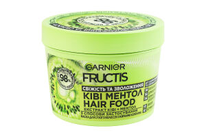 Маска для сухих волос с жирными корнями Киви-ментол Свежесть и увлажнение Hair food Garnier Fructis 400мл