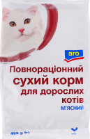 Корм сухий повнораціонний для дорослих котів М'ясний Aro м/у 400г