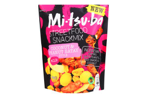 Крекери рисові з арахісом Coconut&Peanut satay style Streetfood snackmix Mitsuba д/п 140г