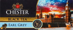 Чай черный цейлонский байховый мелкий с ароматом бергамота Earl Grey Prince of Chester к/у 25х2г