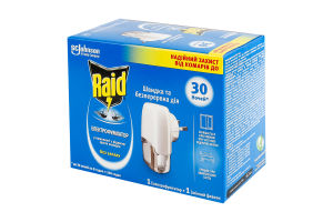 Електрофумігатор + рідина проти комарів 30 ночей Без запаху Raid 2шт