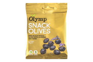 Оливки чорні в'ялені з кісточкою з лавандою та травами Olymp м/у 70г