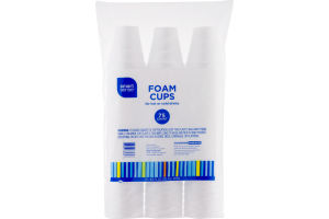 Smart Sense Foam Cups For Hot Or Cold Drinks - 75 CT