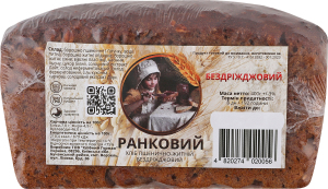 Хліб пшенично-житній бездріжджовий на живій заквасці Ранковий Хлібний Гурман м/у 400г