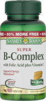 Nature's Bounty Vitamin Tablets Super B-Complex with Folic Acid plus Vitamin C and Biotin - 150 CT