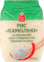 Рис шліфований круглозернистий першого класу Камоліно Fine Life м/у 800г