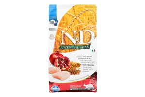 Корм сухий для дорослих котів Chicken Spelt Oats&Pomegranate N&D Ancestral Grain Farmina м/у 1.5кг