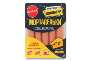 Колбаски из мяса птицы Мортадельки Глобино п/к в/с лоток 250г