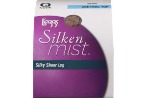 L'eggs Silken Mist Pantyhose Q Control Top Silky Sheer Leg Nude