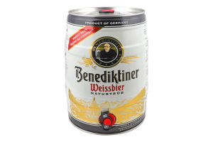 Пиво 5л 5.4% світле нефільтроване Weissbier Benediktiner з/б