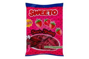 Цукерки желейні кислі стрічки Полуниця Sweeto м/у 80г