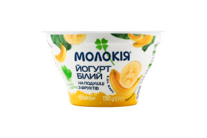Йогурт 6.6% густий двошаровий на подушці з фруктів Банан Білий Молокія ст 130г