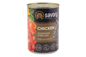 Корм консервований для стерилізованих котів Chicken Gourmand Savory з/б 400г