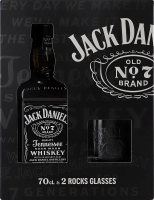 Набір подарунковий Віскі Tennessee Old №7 40% 0.7л + 2 склянки Jack Daniel's к/у