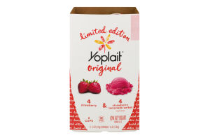 Yoplait Original Low Fat Yogurt Strawberry & Strawberry Lemonade Sorbet - 8 CT