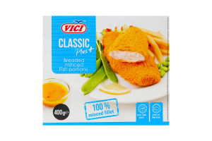 Порції рибні заморожені в паніровці Vici к/у 400г