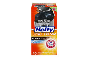 Hefty Ultra Strong Blackout Tall Kitchen Drawstring Bags Clean Burst - 40 CT