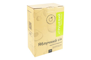 Сік прямого віджиму без додавання цукру пастеризований яблучно-грушевий Фермерське господарство Валентина к/у 3л
