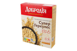 Пластівці вівсяні цільнозернові Супер Геркулес Добродія к/у 500г