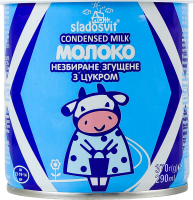 Молоко сгущенное 8.5% цельное с сахаром Sladosvit ж/б 370г