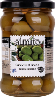 Оливки зелені сорту Халкідікі з кісточкою в розсолі Greek Almito с/б 310г