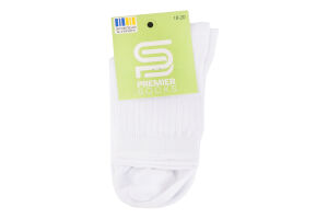 Шкарпетки дит Premier socks високі рубч біл р18-20