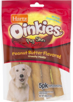 Hartz Oinkies Pig Skin Twists Stuffed with Peanut Butter - 5 PK