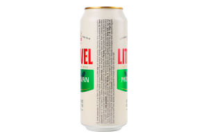 Пиво 0.5л 4.6% світле фільтроване пастеризоване Moravan Litovel з/б