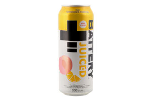 Напій енергетичний безалкогольний середньогазований Peach lemonade Juiced Battery з/б 500мл