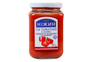 Сок прямого отжима с солью томатный Ніжин с/б 300г