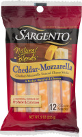 Sargento Natural Blends Cheddar-Mozzarella Cheese Sticks - 12 CT