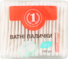 Палички ватні косметичні ТМ "1" 100шт