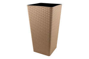 Горщик д/квітів Ротанг какао квадратний 22*22*41,5см 115040 Алеана