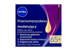 Крем против морщин ночной + контуринг с экстрактом сои и пантенолом 65+ Nivea 50мл