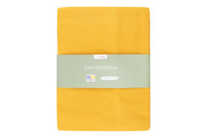 Скатертина Клітинка гірчиця напівпанама 120*150см Homeline