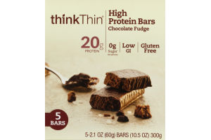thinkThin Protein & Fiber Bars Chocolate Fudge - 5 CT