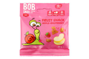 Снек фруктово-ягодный для детей от 12мес Apple-raspberry Baby Bob Snail м/у 20г