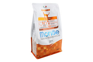 Корм сухий збалансований для стерилізованих котів з м'ясом качки Monoprotein Natural superpremium Monge м/у 1.5кг