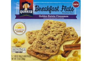 Quaker Breakfast Flats Bars Golden Raisin Cinnamon - 5 CT