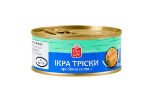 Икра трески пробойная соленая с добавлением масла Fine Life ж/б 80г