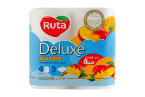 Бумага туалетная 3-х слойная Mango Deluxe Ruta 4шт