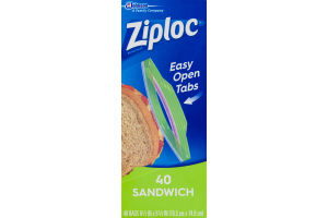 Ziploc Easy Open Tabs Sandwich Bags - 40 CT