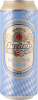 Пиво 0.5л 5.2% світле нефільтроване неосвітлене пастеризоване Helles Hefe weizen Tucher з/б