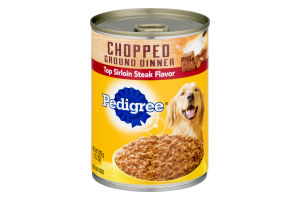Pedigree Chopped Ground Dog Food Dinner Top Sirloin Steak
