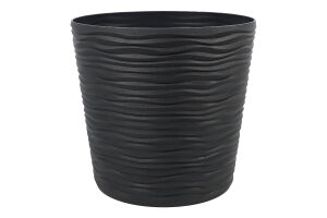 Горщик д/квітів Фьюжн 3,5л граніт з вставкою низький d20*18см арт115088 Алеана