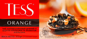 Чай Orange чорний з цедрою апельсина та ароматом апельсина 25*1,5г Tess